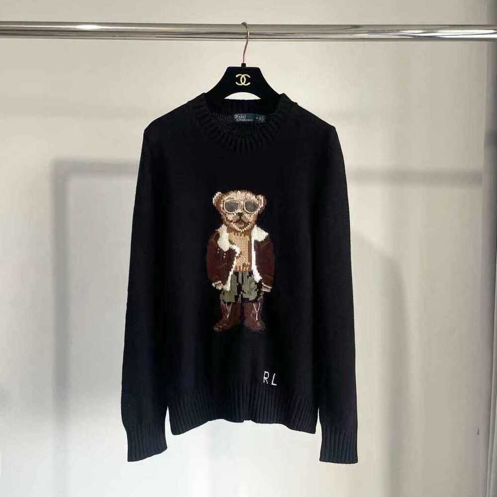 Polo Ralph Lauren Aviator Bear Knit Sweater Pilot Polo Bear Casual Pullover